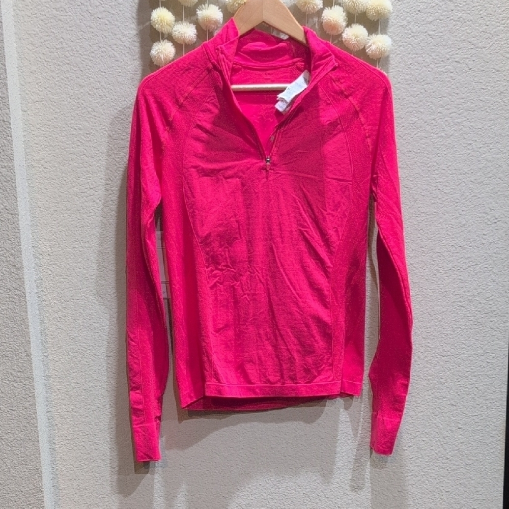 Sweaty Betty Athlete Seamless Half-Zip Top - Glow Pink - Picture 2 of 8